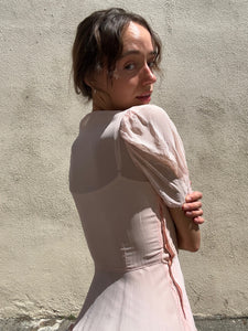 Vintage Pink Sheer Maxi Dress