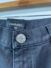 Chanel Braided Tweed Stripe Black Jeans