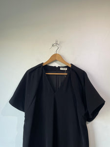 Balenciaga Black Draped Silk Dress