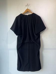 Balenciaga Black Draped Silk Dress