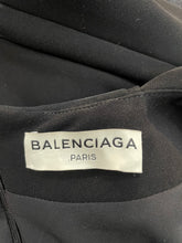 Balenciaga Black Draped Silk Dress