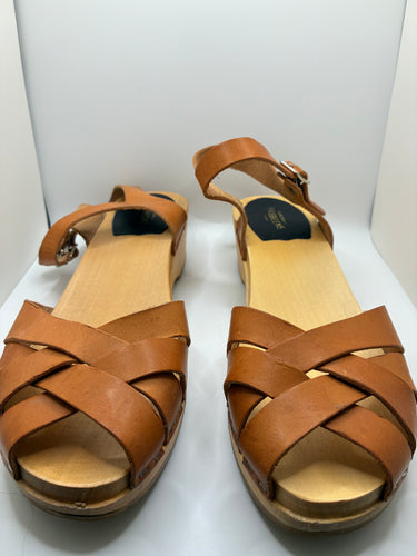 Swedish Hasbeens Brown Clog Sandal
