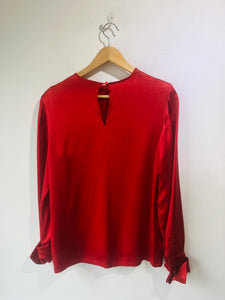 Vintage Yves Saint Laurent Red Silk Blouse