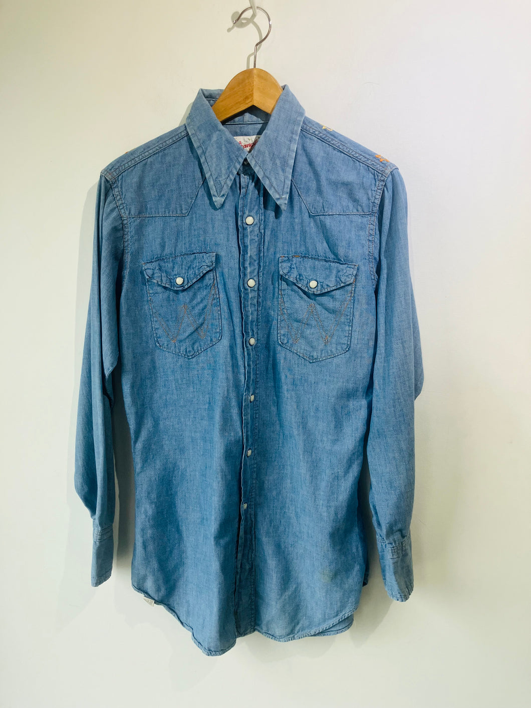 Vintage Wrangler Denim Embroidered Button Down