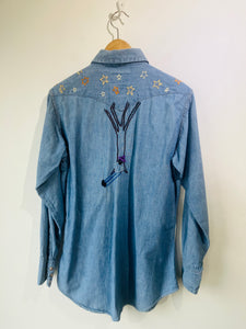 Vintage Wrangler Denim Embroidered Button Down