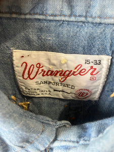 Vintage Wrangler Denim Embroidered Button Down