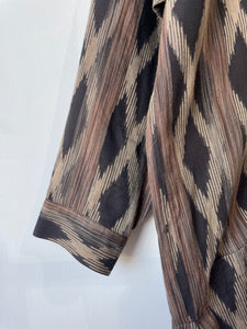 Issey Miyake Brown Cotton Silk Pattern Jacket