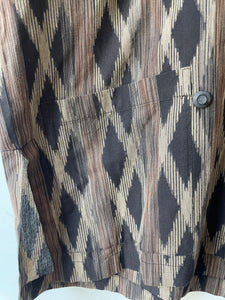 Issey Miyake Brown Cotton Silk Pattern Jacket