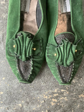 Vintage El Vaquero Green Suede and Eel Shoes
