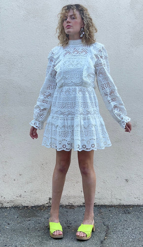 Sea New York White Eyelet Open Back Mini