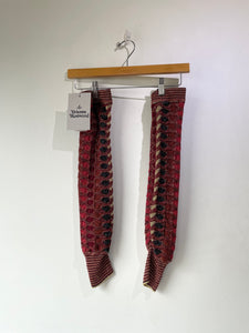 Vivienne Westwood Edith Red & Gold Knit Arm Warmers