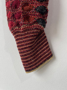 Vivienne Westwood Edith Red & Gold Knit Arm Warmers