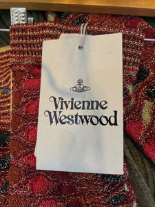 Vivienne Westwood Edith Red & Gold Knit Arm Warmers