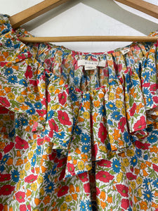 Doen Floral Ruffle Samara Blouse in Liberty Fabric