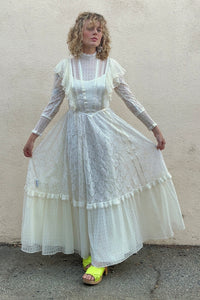 Gunne Sax White Lace Wedding Dress