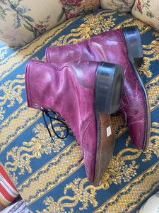 Vintage Purple Leather Roper Boots