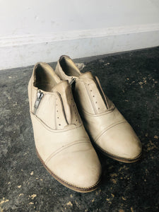 Boutique 9 White Brogues w/ Zippers 7.5