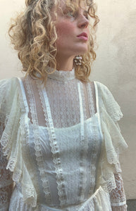 Gunne Sax White Lace Wedding Dress
