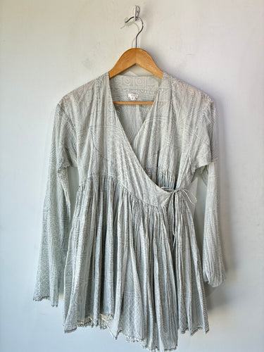 Dosa Light Blue Babydoll Wrap Top