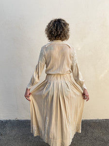 Victorian Crepe Raw Silk Dress