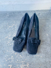 Prada Black Suede Square Toe Kitten Heels 7.5