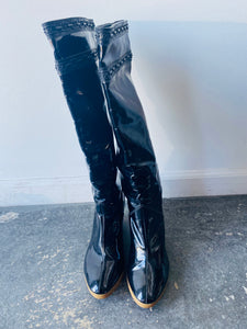 Celine Jet Black Rain Boots