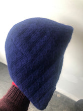 Raf Simons Blue Wool Angora Horse Helmet Hat