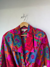 Vintage Hanae Mori Boutique Colorful Print Silk Dress