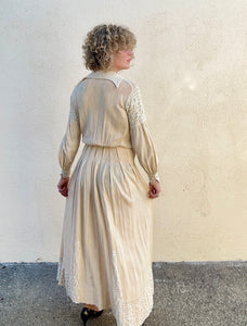 Victorian Crepe Raw Silk Dress