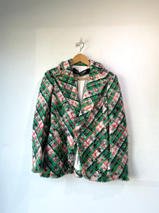 Junya Watanabe Green Red Plaid Tweed Jacket