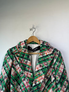 Junya Watanabe Green Red Plaid Tweed Jacket