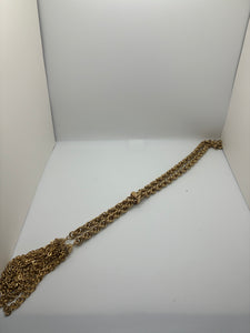 Vintage Gold Tone Braided Lariat Necklace