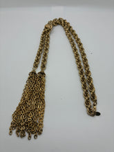 Vintage Gold Tone Braided Lariat Necklace