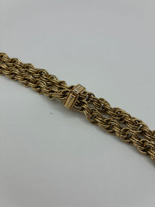 Vintage Gold Tone Braided Lariat Necklace