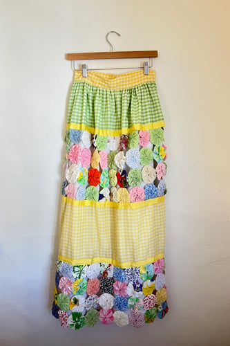 Vintage Yo Yo Quilt Maxi Skirt