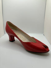 Vintage Bruno Magli Red Leather Peep Toe Pumps Size 5.5