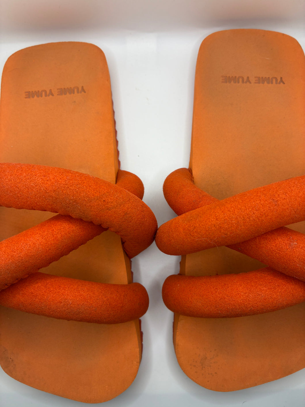 Yume Yume Orange Puffy Sandals Size 10
