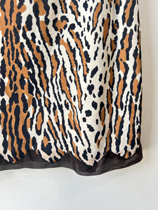 Vintage Leopard Print Slip Skirt