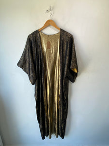 Vintage Holly Harp Black and Gold Evening Jacket Robe