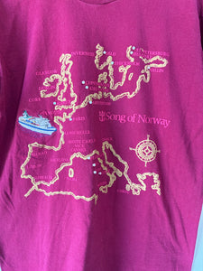 Vintage Song of Norway Maroon Embellished T-Shirt