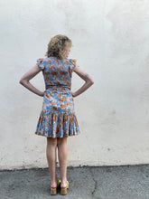 Sea New York Orange and Aqua Print Dress