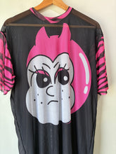 Angry Girl Pink and Black Mesh Beach Cover-Up