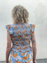 Sea New York Orange and Aqua Print Dress