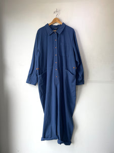 Ilana Kohn Blue Cotton Workwear Jumpsuit