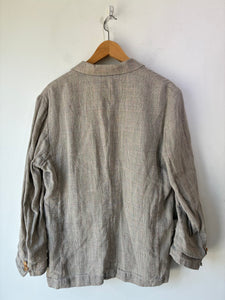 Matsuda Grey Plaid Linen Blazer