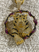 Rhinestone Gold Chain Tiger Necklace