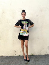 Tsumori Chisato Girl with Cheetah Black Silk Dress