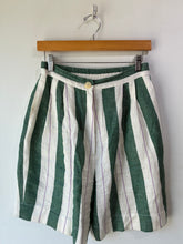 Ilana Kohn Green Stripe Linen Shorts