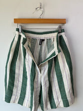 Ilana Kohn Green Stripe Linen Shorts
