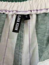 Ilana Kohn Green Stripe Linen Shorts